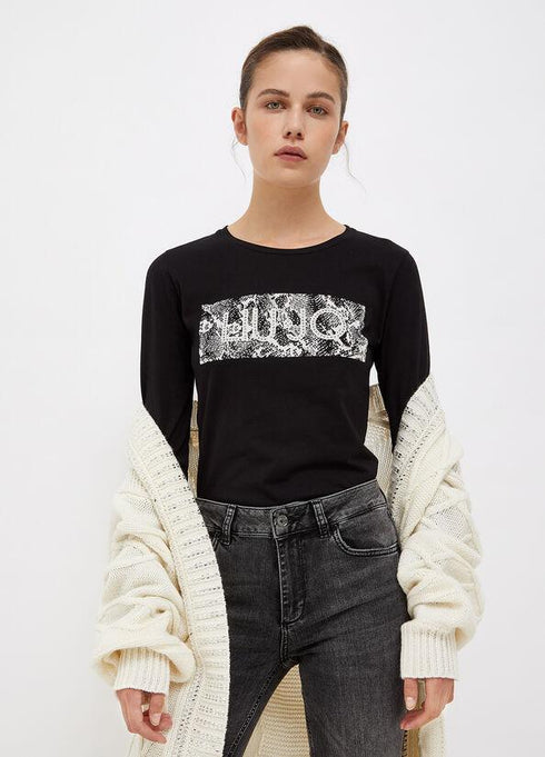 T-shirt Donna WF1565J0094 stampa iconic Nero LIU.JO- Francavilla Moda
